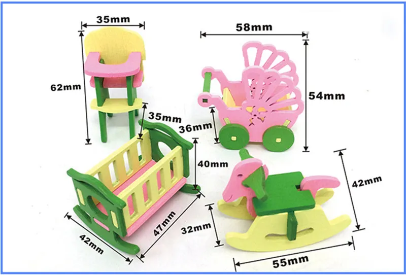 Деревянный моделирования сцены модель творческий DIY интерьер Хобби Классические Ролевые игры Мебель Наборы Игрушечные лошадки для Детский подарок