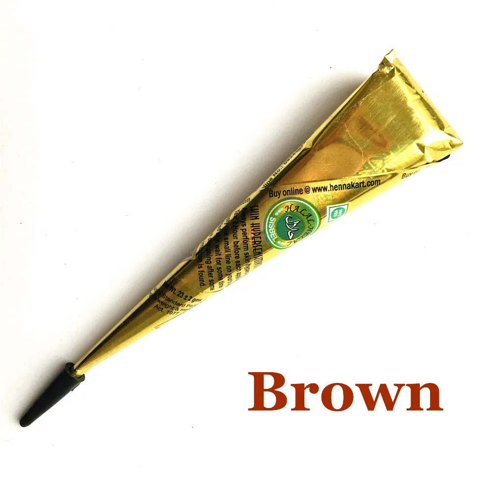 1 шт Нетоксичная картина тела натуральная коричневая хна паста Менди конус женский боди-арт сексуальная девушка Рисунок племенная Временная флеш-тату - Цвет: Brown Cone