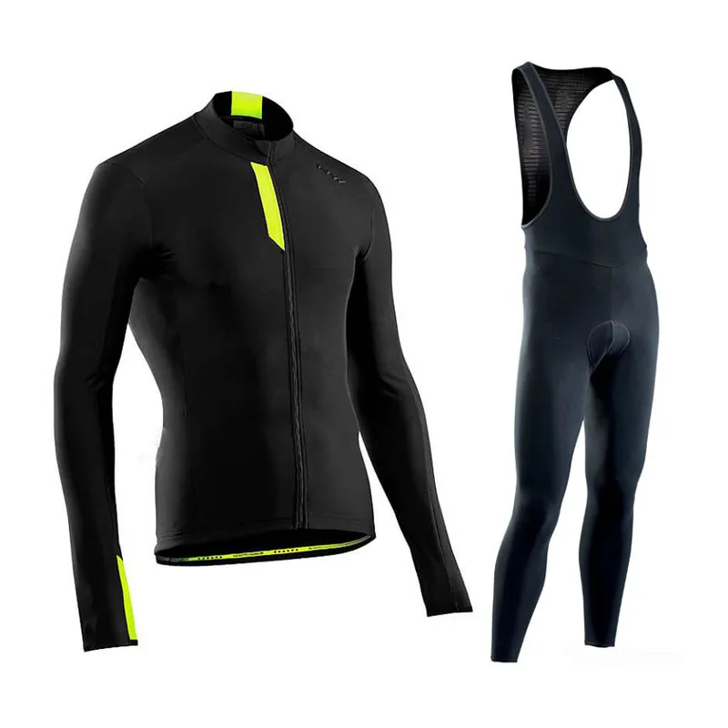 

2019 Spring Autumn triathlon NW Cycling Jersey Men Long sleeve Set Outdoor Sport MTB Bicycle Clothing Ropa Ciclismo hombre