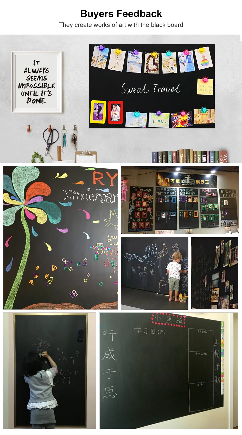 05 Magnetic Chalkboard Soft Blackboard Chalk Writing Sheet Chalk Board for Kids Room