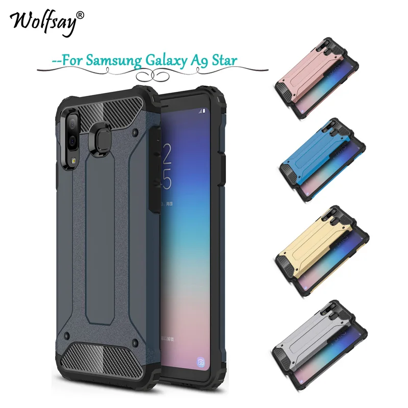 Чехол для Samsung Galaxy A8 Star противоударный армированный резиновый ЖЕСТКИЙ чехол из