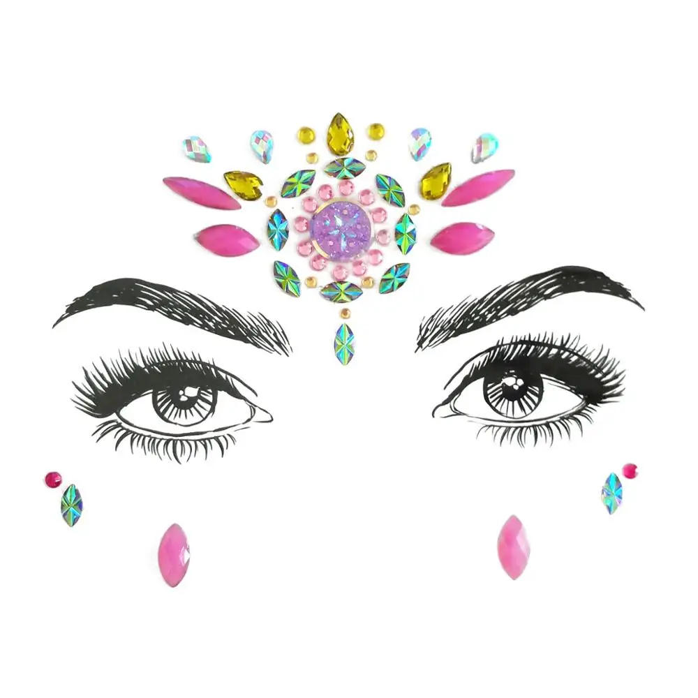 

Gemstone Rhinestone Temporary Tattoo Jewelry Party Party Body Flash Sticker Makeup Temporary Tattoo Sticker