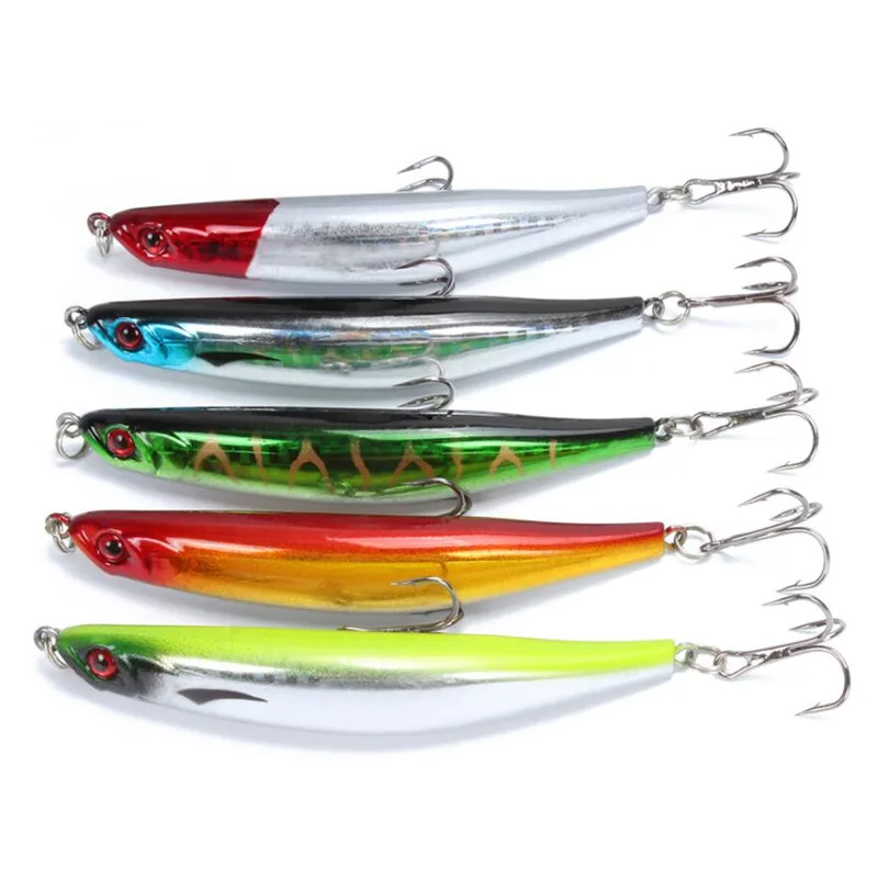  1pcs artificial bait sinking bending pencil fishing lure 9cm/7.5g water swim hard bait fake squid c