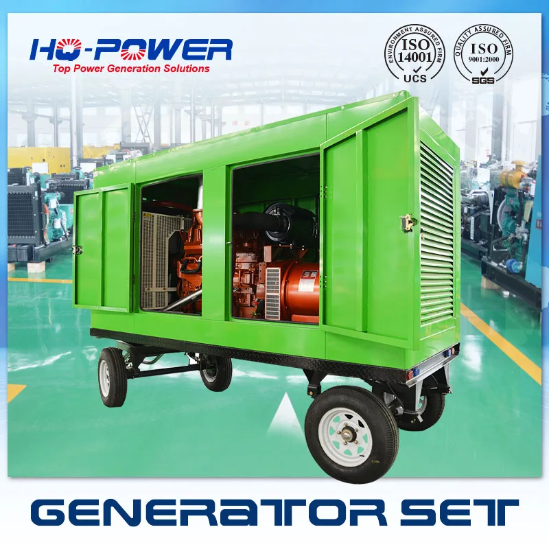 Тип 400kva дизельный генератор энергии комплект с прицепом и навесом