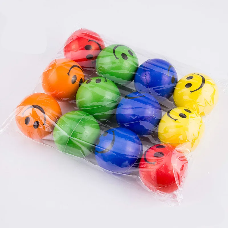 5 шт./лот, 6,3 см, смайлик, пенопластовый шар, сжимающий мяч для снятия стресса, игрушка для ручного запястья, упражнения, ПУ, игрушки, шары для детей, GYH