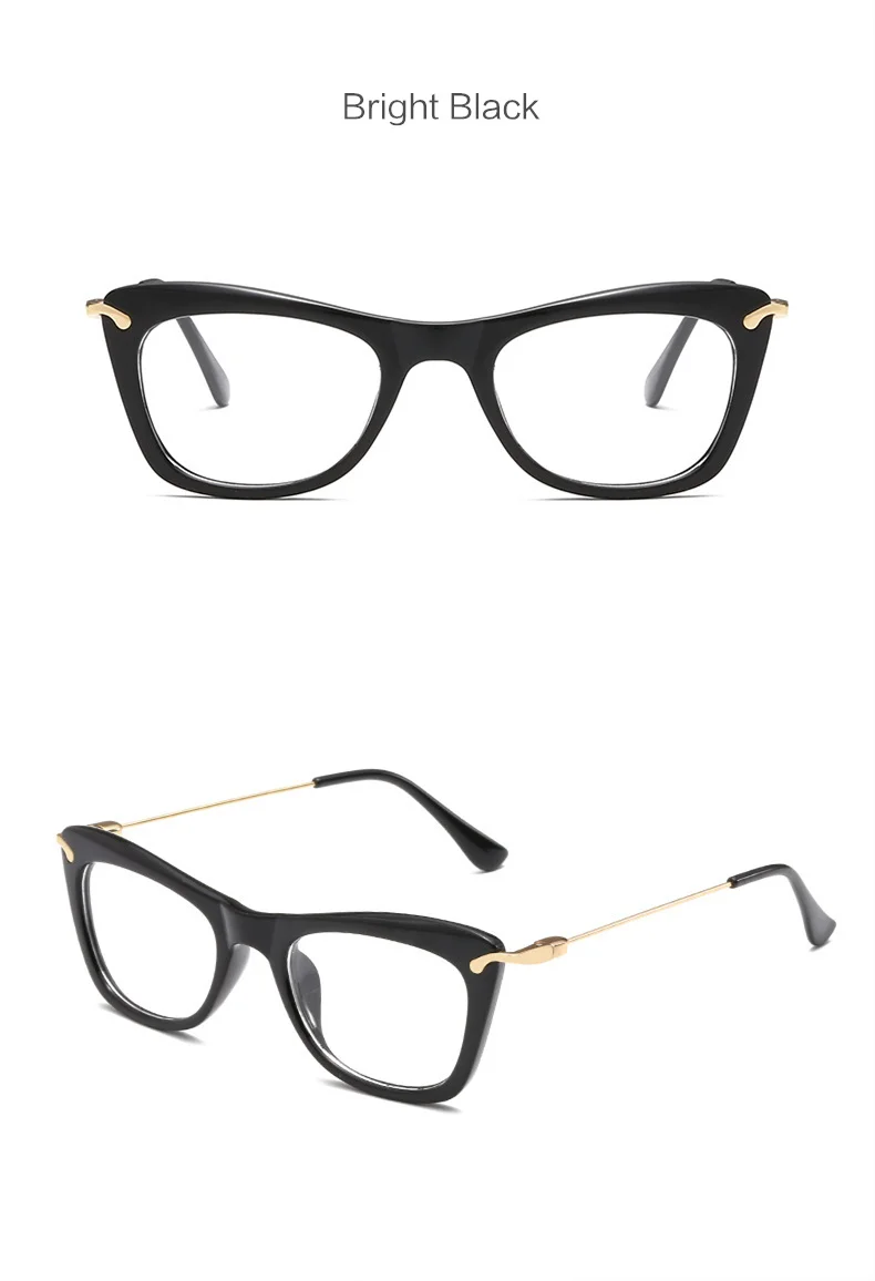 YOOSKE, сексуальные очки кошачий глаз, оправа для женщин, Ретро стиль, металлическая оправа для очков, Модные прозрачные очки