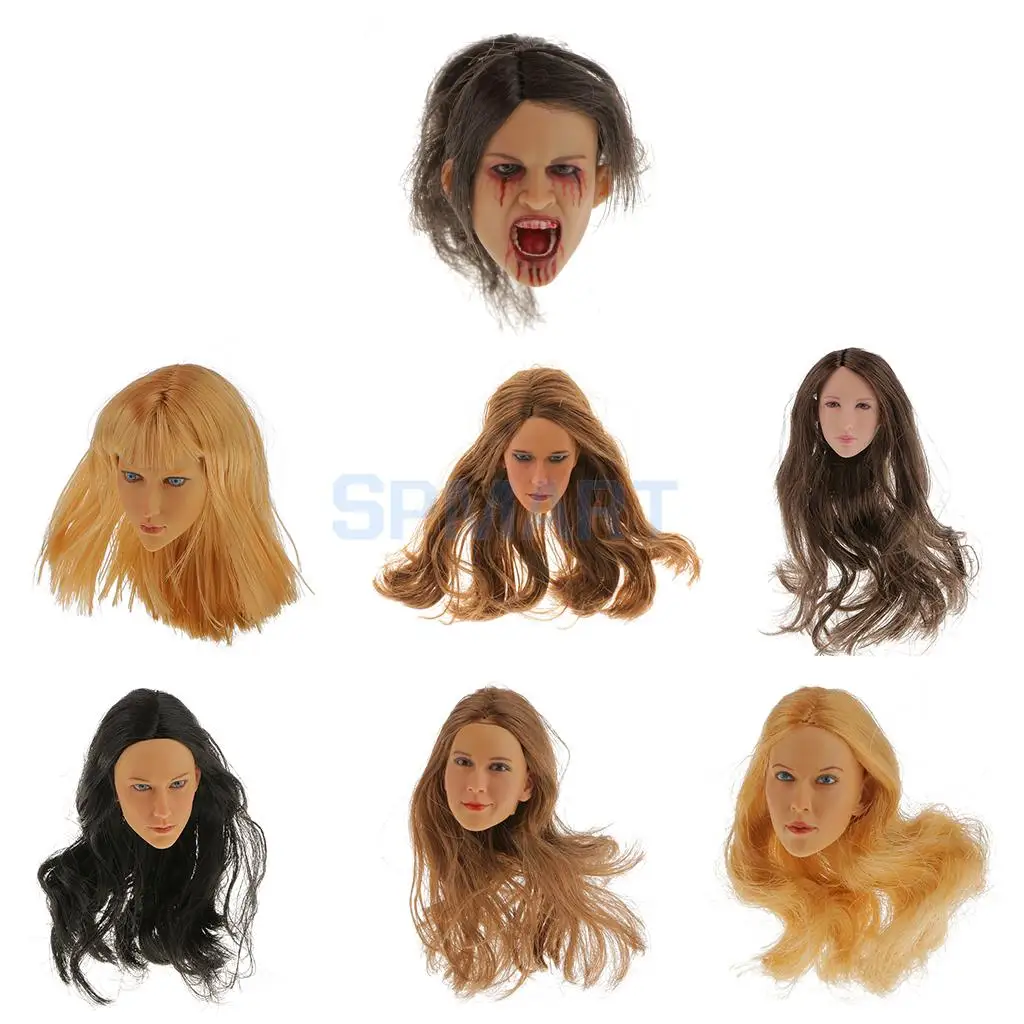 Download 1/6 Scale Action Figure Female Head Sculpt For 12 inch Hot Toys Phicen Kumik CY CG Girls BBI ...