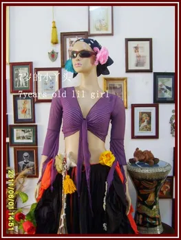 

Belly dance top Transparent thin Belly Dance 7 furcal flare Blouse Top CF16