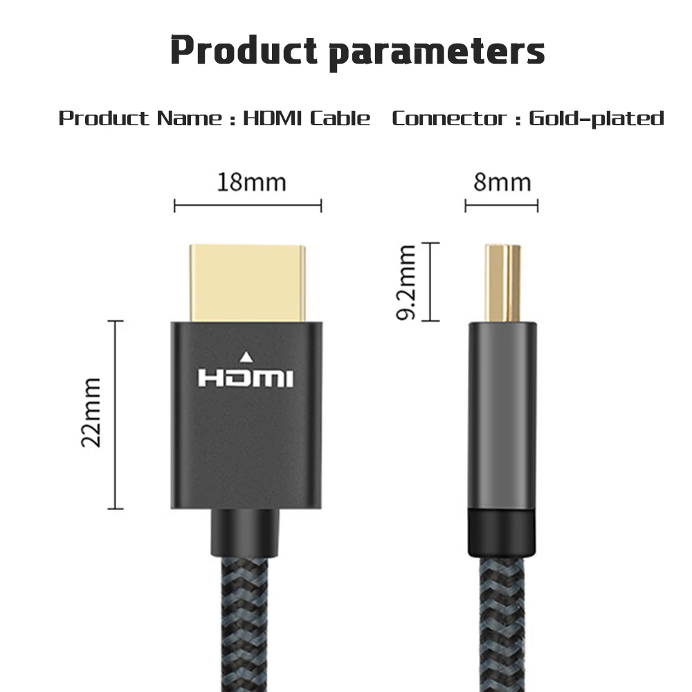 Perlinta HDMI 2,0 32AWG кабель 4 к 60 Гц мужчин и женщин конвертер адаптер Kable для компьютера HDTV 1,2 м 2 м 3 м