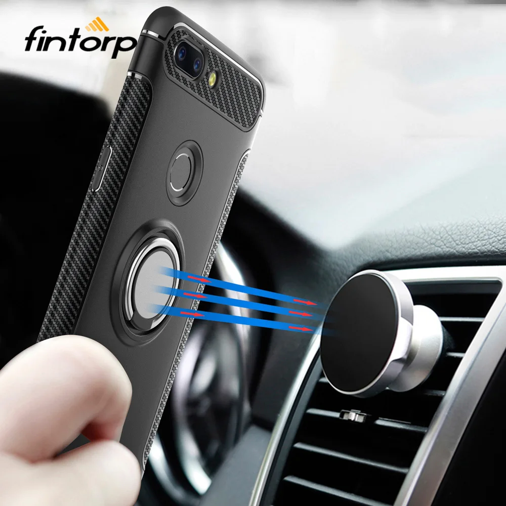 

Fintorp Case For OnePlus 5 5T Cases Finger Ring Car Magnet Stand Protection Cover For One Plus 5 5T Covers Case Bumper Funda