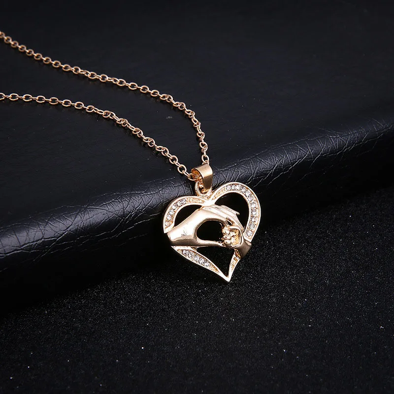 

Mother And Child Hand In Hand Pendant Necklace Gift For Mom Daughter Sister Grandmother Friends Jewelry Gift Wholesale N422