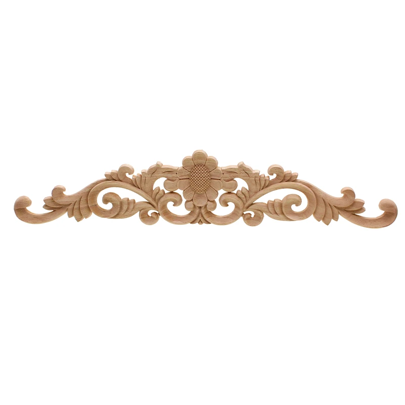 

69 New Arrival Vintage Wood Carved Corner Onlay Applique Unpainted Furniture Cabinet Decorative Figurines Wooden Miniature