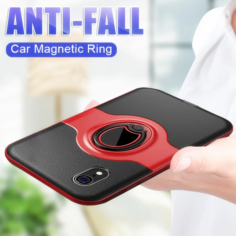 Luxury Leather Soft Silicone Phone Case For IPhone XR XS Max 8 7 6 6s Shockproof Plus Ring Cover |