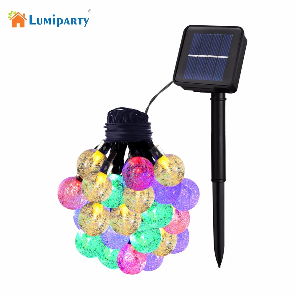 

LumiParty 30 LED 6M Crystal Globe Ball Solar Lamp Power LED String Fairy Lights Solar Garland Garden Christmas Decor For Outdoor