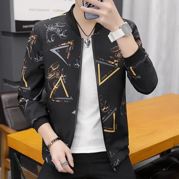 

Autumn 2020 male youth joker printing jacket baseball uniform jacket trend