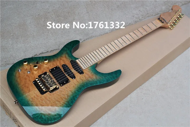 

Factory custom tremolo bridge left handed electric guitar with cloud line veneer,gold hardware,can be changed as request