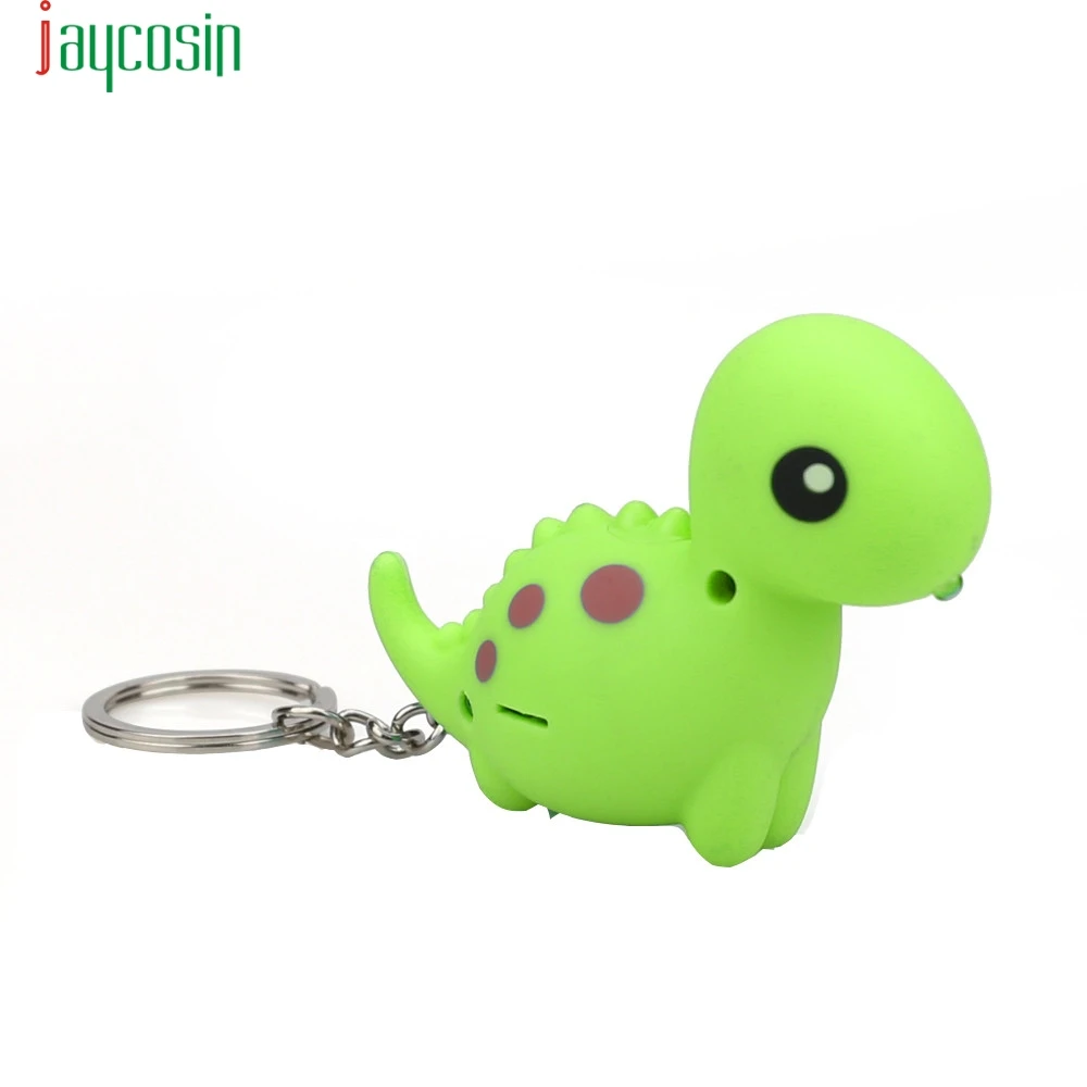 JAYCOSIN Green Dinosaur led keychains flashlight sound rings Christmas