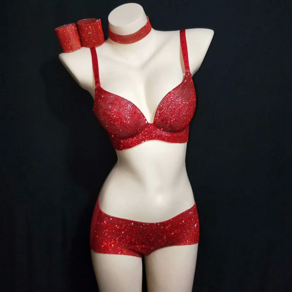 red sparkly bikini