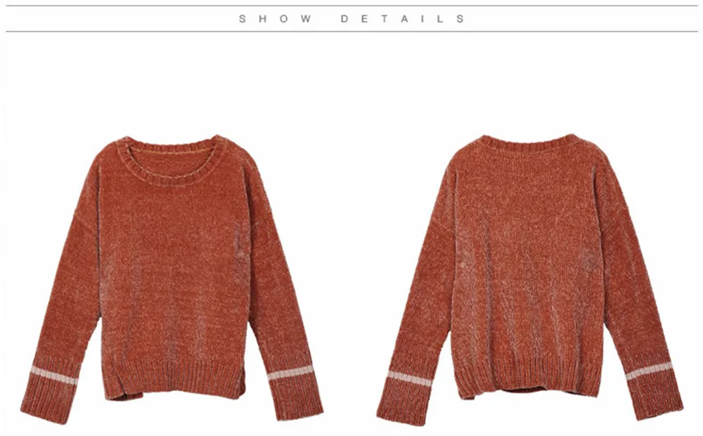 Fashion Knitted Women Sweater Shirt 2018 Autumn Loose Women O-neck Knit Sweater Shirt Long Sleeve Solid Sweater Outwear Tops (17)