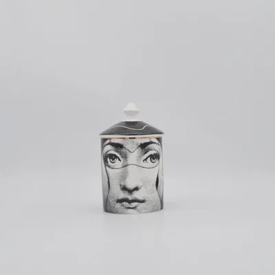 Винтажный подсвечник Fornasetti, канделябр, человеческое лицо, керамическая банка для хранения ювелирных изделий, держатель для ручек, Настольный Декор для дома, украшение - Цвет: 7