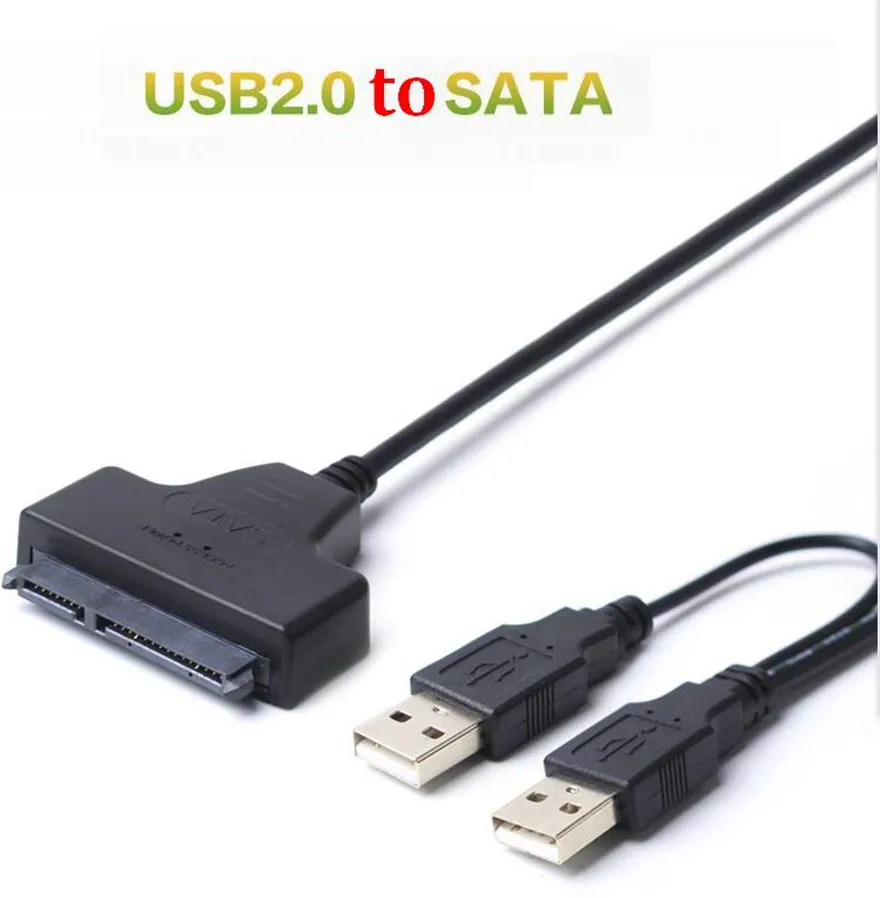 100 шт. USB2.0 USB 2 0 к SATA Serial ATA 15 + 7 22P 22-контактный разъем адаптера кабеля для 5 &quotHDD