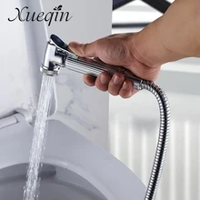 Xueqin Free Shipping Brass Bathroom Toilet Hand Bidet Bath Shower Head Nozzle Spray Bidet Holder Faucet 1.5m Flexible Pipe Hose