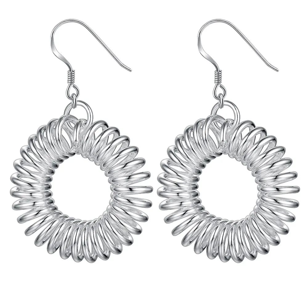 

round wheel shape Top quality free shipping silver plated Earrings for women fashion jewelry /NLLLDQRI FMBQXTNI