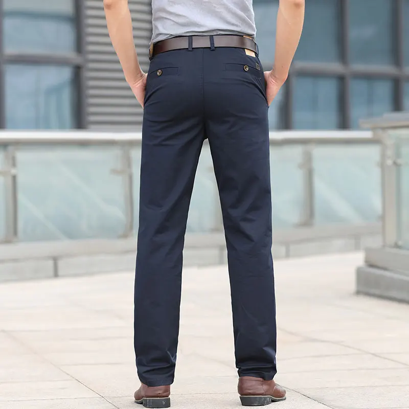 2019 Autumn JEEP Brand Casual Linen Pants Men's Casual Mid Elastic Waist Cotton Pants Fashion Trousers Full Length Straight (8)