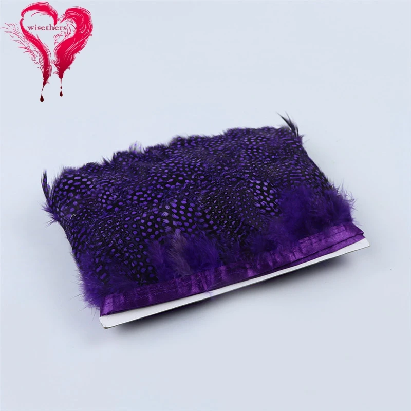 10 purple guinea fowl feather trims 3