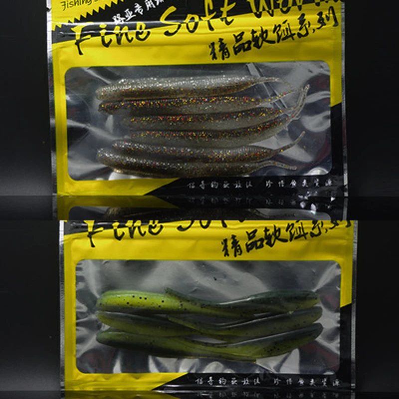 Japan Needle Tail Fish 6 Pieces Bag Jig Head Use TEXAS RIG Fishing Lure  Soft Bait Bass Bait Fine Worm