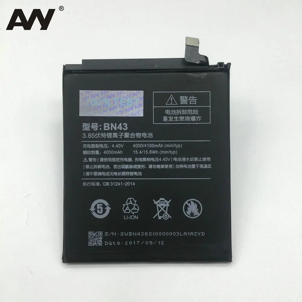 

Battery BN43 For Xiaomi Redmi Note 4X 3G+32G / For Redmi Note 4 global version Snapdragon 625 Mobile phone 4000mAh Batteries