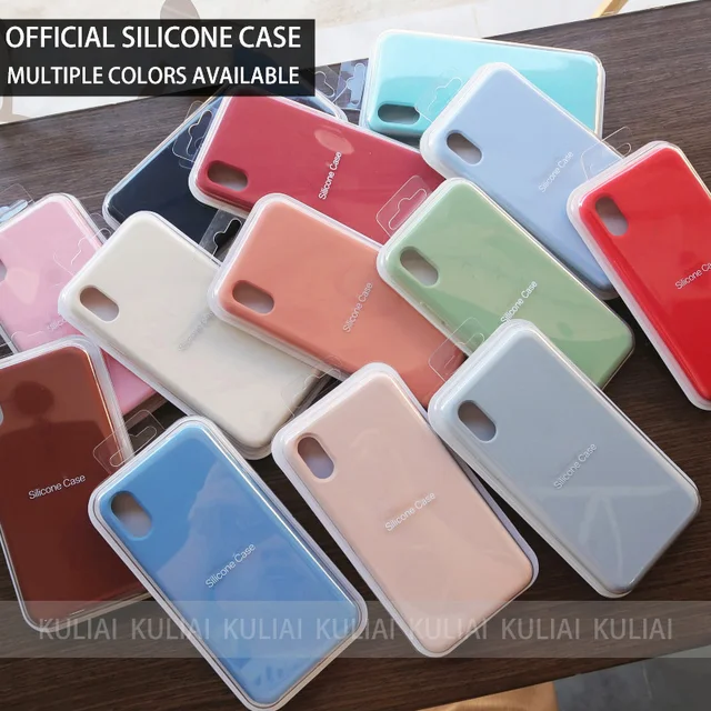 Original Official Silicone Phone Case For iPhone XS MAX XR X Cases For Apple For iPhone 7 8 6 S Plus 5 5S SE Logo Cover Case