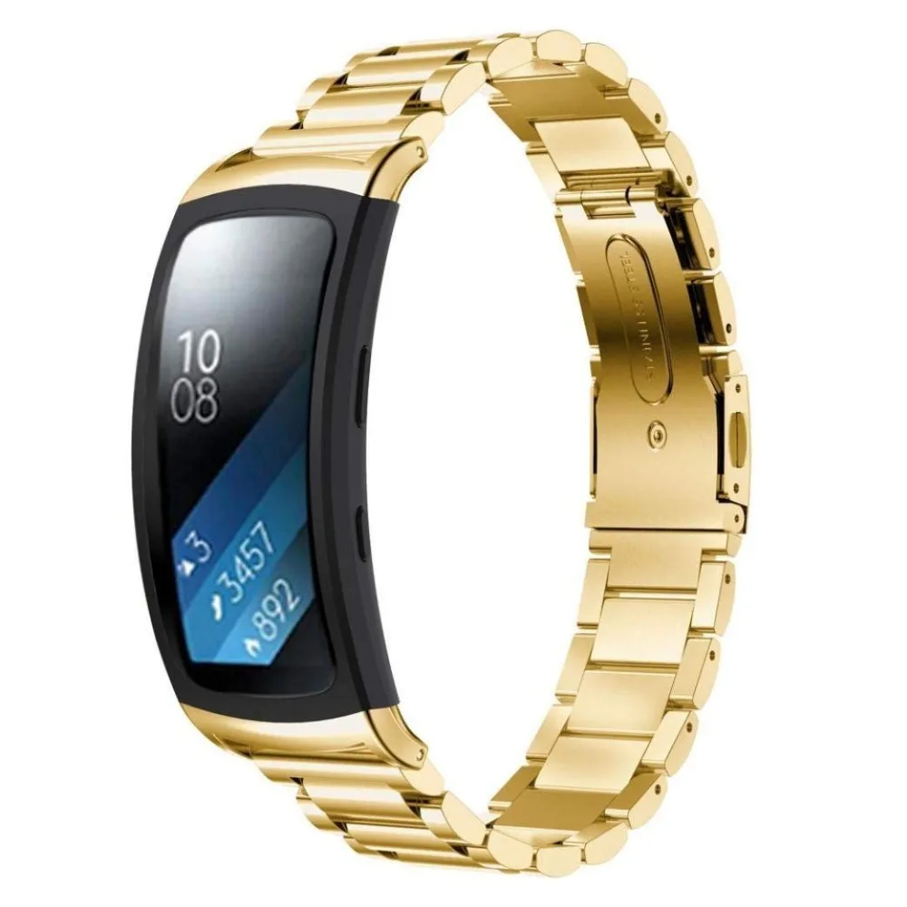 

Ktab Watch Band Compatible Samsung Gear Fit2 / Gear Fit2 Pro STAINLESS STEEL LINK BRACELET Strap Samsung SM-R360 & SM-R365