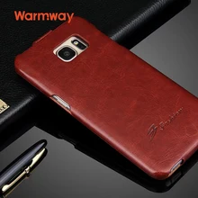 Warmway Luxury PU Leather Flip Cover for Galaxy S7 Edge R64 Lines Case Vertical Type Anti