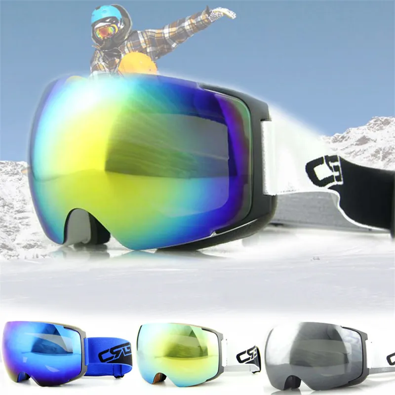 Triclicks 4 colores gafas de esquí Anti-niebla UV400 Snowboard gafas a prueba de viento de esquí gafas hombres y mujeres nieve gafas