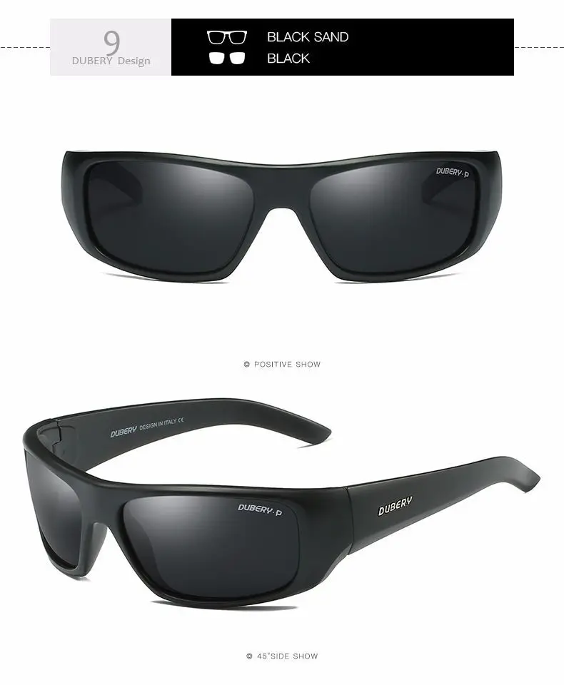 DUBERY разноцветные поляризованные солнцезащитные очки для спорта на открытом воздухе, рыбалки, вождения, верховой езды