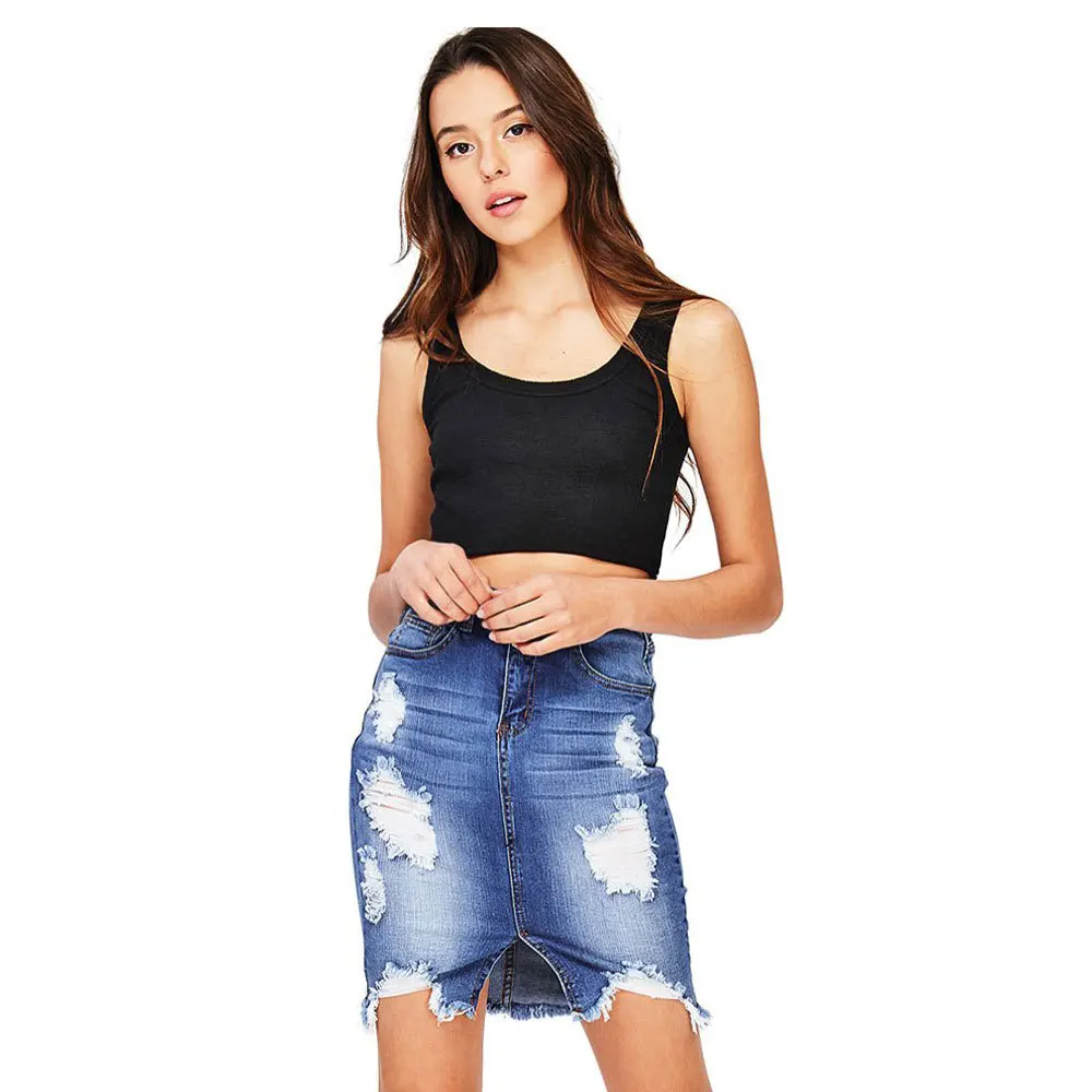 Summer new hot fashion personality high waist skirt skirt fringed hollow hips slim sexy female denim skirt Summer new hot fashion personality high waist skirt skirt fringed hollow hips slim sexy female denim skirt