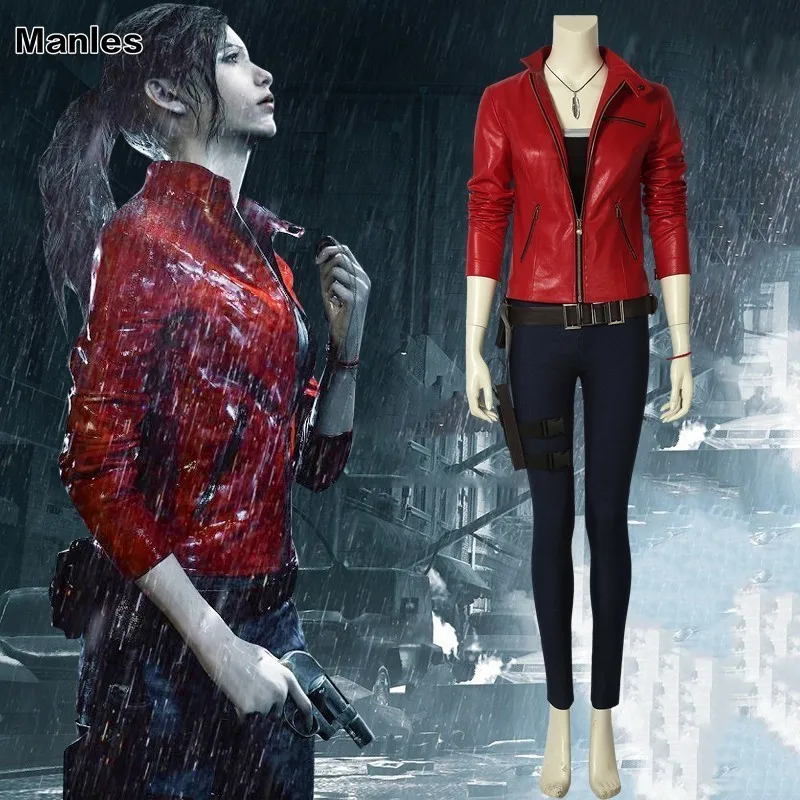 Resident 2 Cosplay Costume Claire Game Heroine Jacket Shirt Carnival Custom Made Halloween Clothes Women Leather Adult Pants