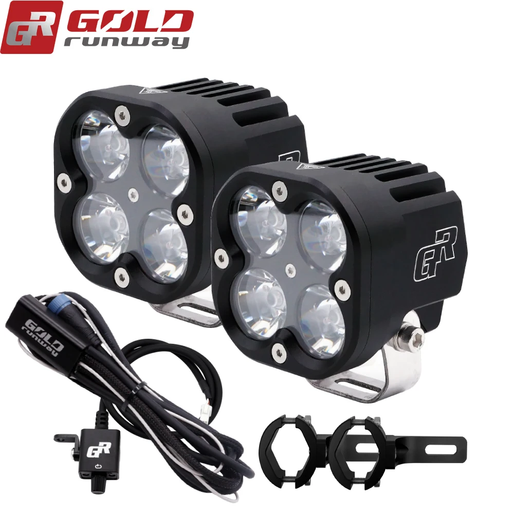 GOLDRUNWAY X4 12V 4200lm Spot/Flood/Combo Fog вспомогательный свет в сборе лампы 40 Вт двигатель Led для BMW R1200GS/ADV/F800GS Moto