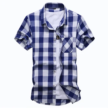 

Fashion Shirt for Men Plaid Shirt Large Size Short Sleeve Leisure Shirt Summer Brand Fit Men's High Quality Flower 7XL Gent Life