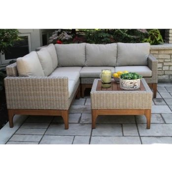 

Hot sale garden furniture bistro couch sets elegant rattan sofa