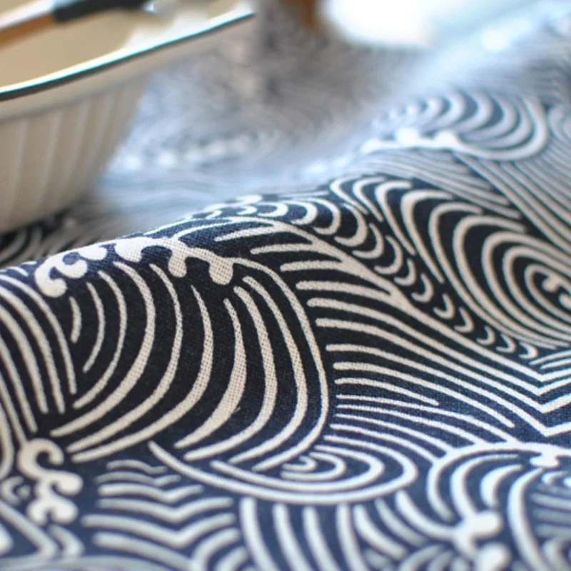 40*70 см секторный плед морские волны японский стиль коврик Салфетка десертный стол салфетки чайные полотенца кухонное полотенце салфетки