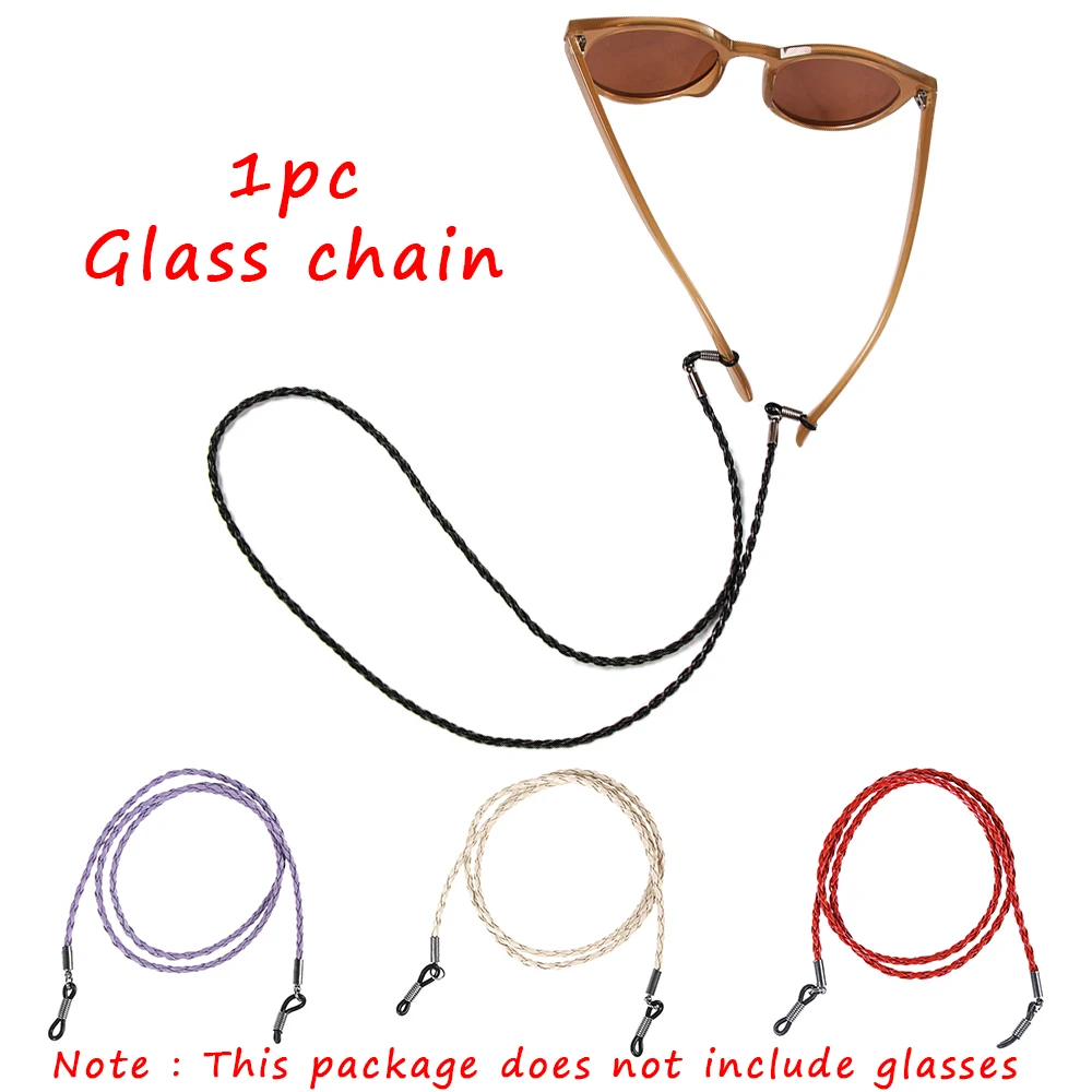 1 шт., цветные кожаные очки, ремешок на шею, веревка, лента, 6 цветов, кожаный шнурок для очков, регулируемый держатель для очков
