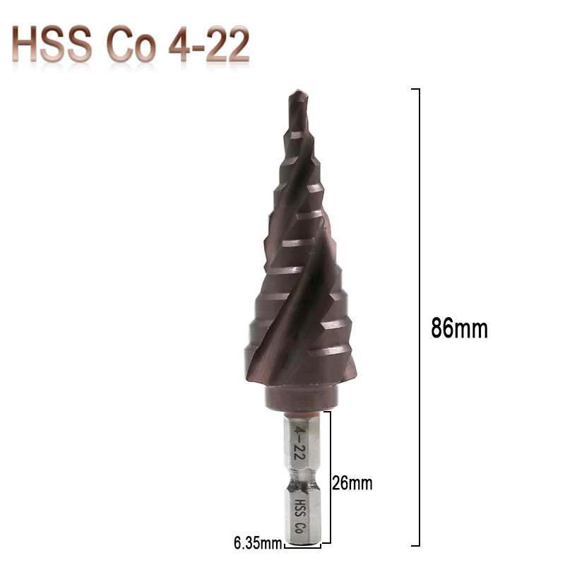 Метрическая спиральная флейта форма отверстие резак 4-12 мм 4-22 мм 4-32 мм HSS сталь конусное сверло набор HSS Co M35 стальная ступенчатая заточка