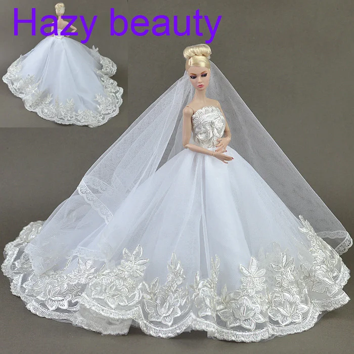 Hazy beauty High quality Handmade Gifts For Girls Slim Evening Suit Wedding Dress Clothes For Barbie