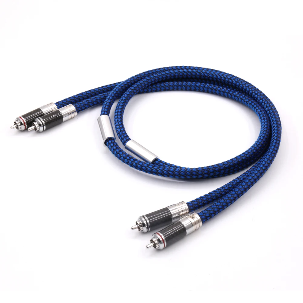 2328 Hifi кабель RCA к из углеродного волокна 6N посеребренный 2RCA штекер межразъемный