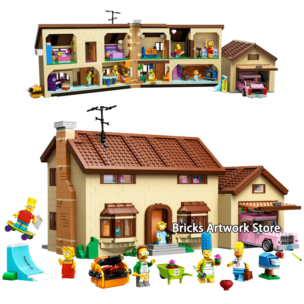 

Fit Legoness 71006 Simpsons House Set Mini Figures Car 2575Pcs Model Educational Building Blocks Toys For Kids Christmas Gifts
