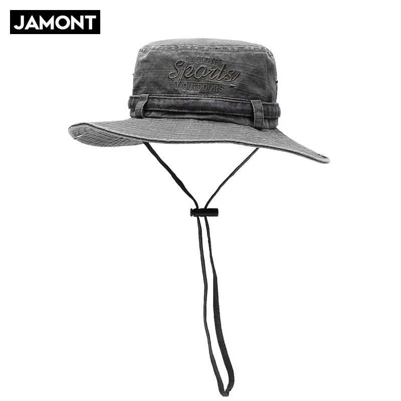 HaT HaT Cotton Summer Spring Bucket Hats Big Wide Brim Fishing Hats For