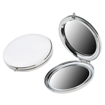 

2 Pieces Mini Round Collapsible Cosmetic Compact Double Sides Makeup Mirror