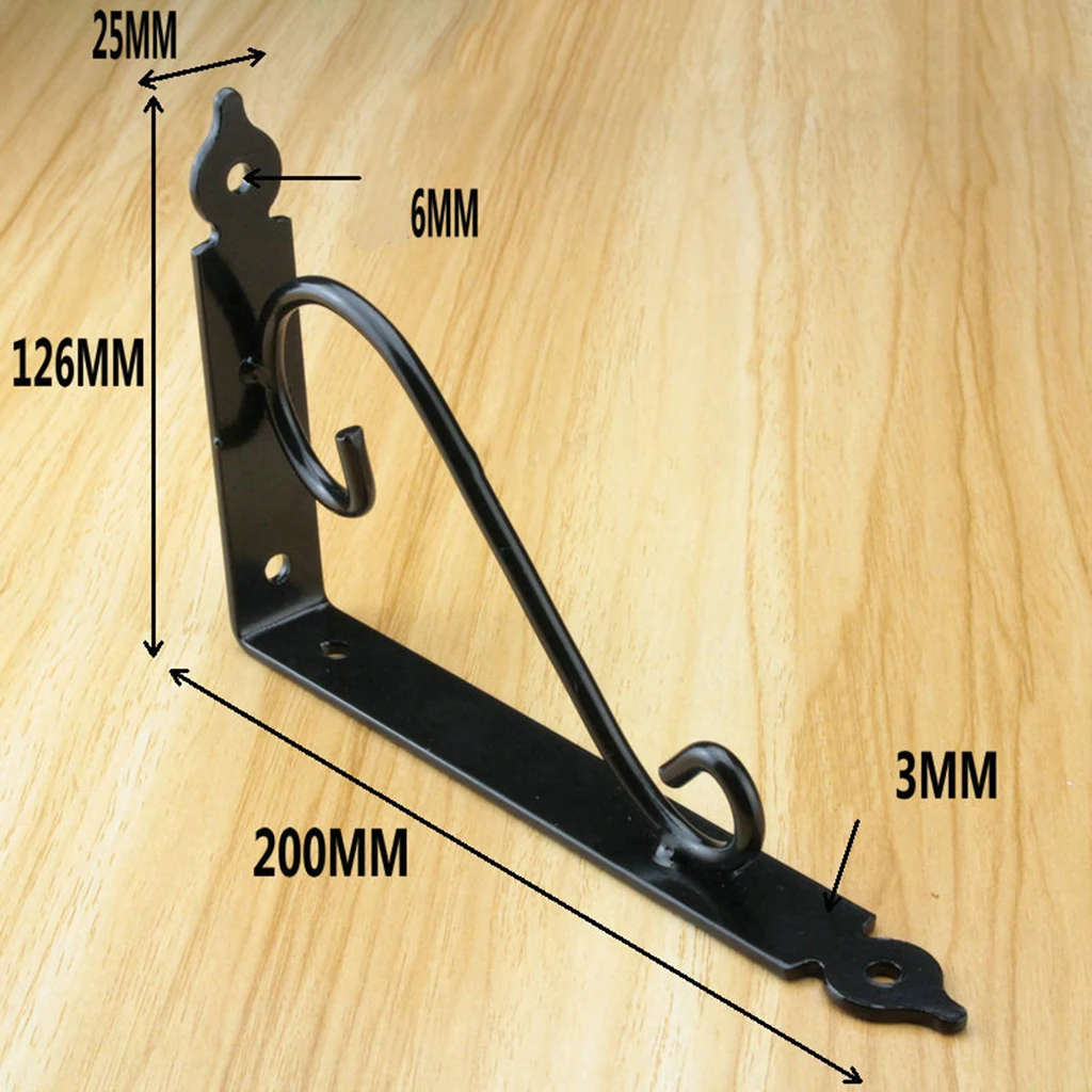 Baoblaze 2pcs Wall Shelf Bracket Metal Heavy Duty Supporter L Shaped Wall Hanging Shelves